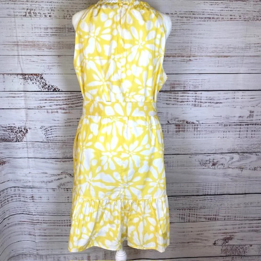 Banana Republic Women’s Sleeveless Dress MEDIUM yellow/wht Party Wedding Casual - Picture 5 of 14